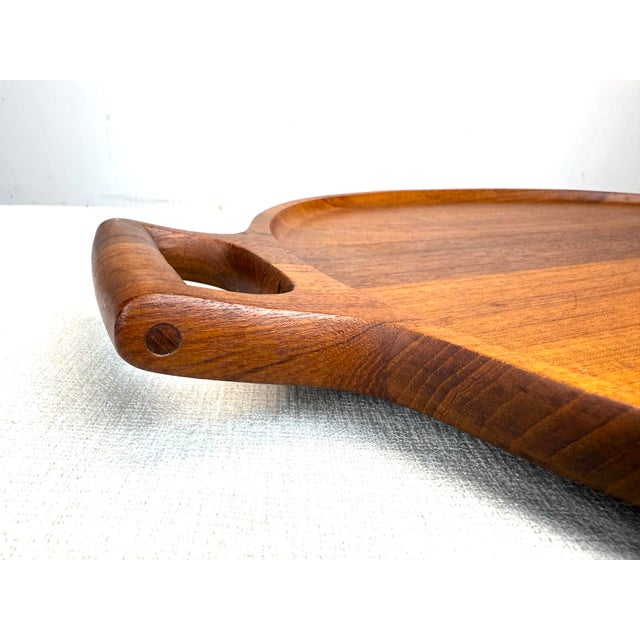 Danish Modern Large Teak Wooden Serving Tray by Jens Quistgaard for Dansk Designs For Sale - Image 10 of 12