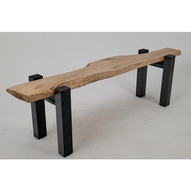 Live Edge Walnut and Oak Bench by Logniture For Sale - Image 16 of 17