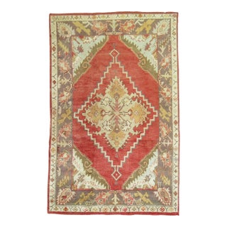 Antique Zabihi Collection Oushak Foyer Size Rug - 5'7" x 7'9" For Sale