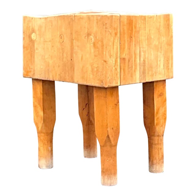 Vintage Boho Butcher Block For Sale