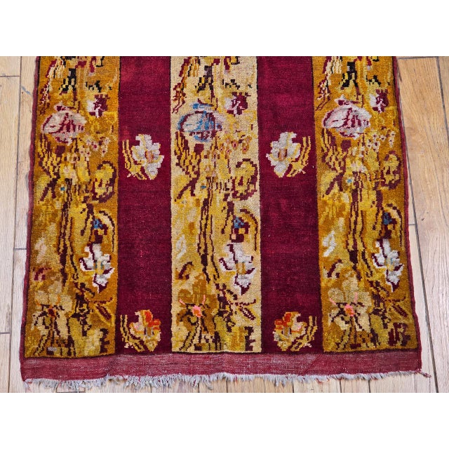 Textile Vintage French Aubusson Runner, Hand-Knotted Wool, Floral Design, 4' X 13' For Sale - Image 7 of 11