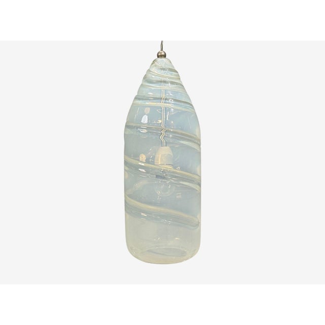 Glass 1960s Leucos, Italian Modern, Pendant Light, Handblown Glass, Metal, Italy For Sale - Image 7 of 10