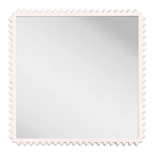 Fleur Home Carnival Muses Square Mirror in Frosted Petal, 32x32 For Sale