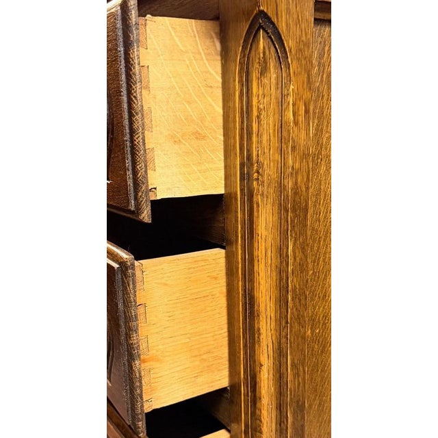 Vintage French Stained Oak Chest of Drawers For Sale - Image 3 of 6