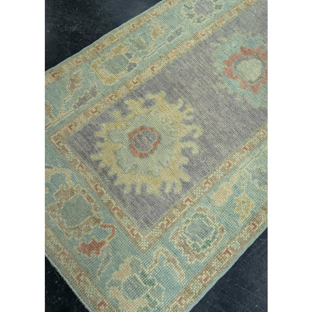 Purple Turkish Oushak Rug 2'8"x 8'4" #19089 For Sale - Image 8 of 8