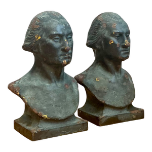 Vintage Patinated Busts of George Washington - A Pair