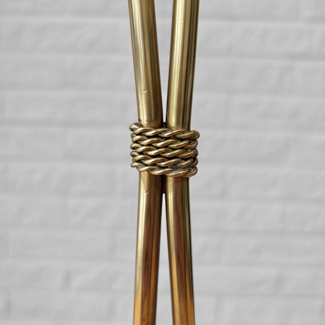 1940s Vintage Table Lamp in Brass and Textile by Hans Bergström for Ateljé Lyktan, 1940s For Sale - Image 5 of 16