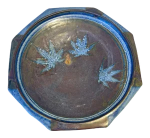 Vintage Mid-Century Artisan Ceramic Pottery Plate Dish Signed