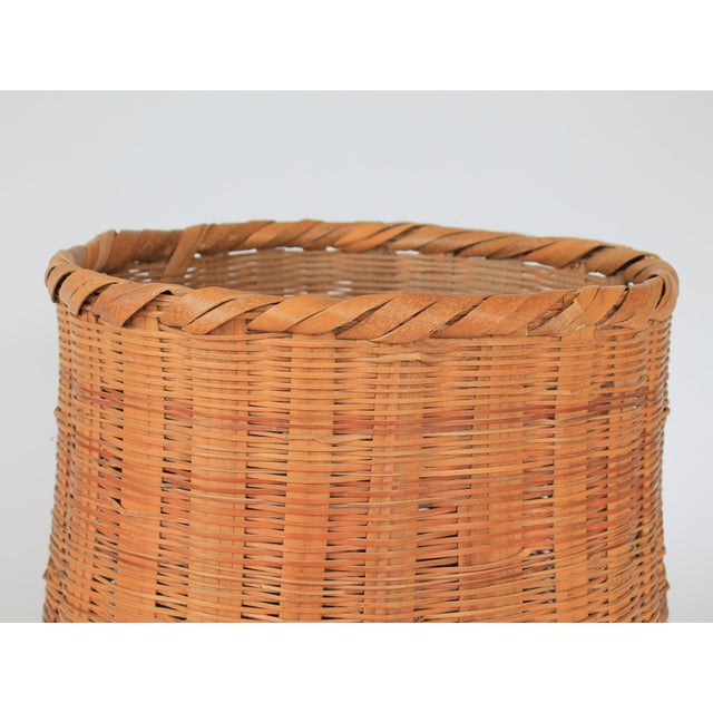Vintage Lidded Woven Wicker Basket For Sale - Image 9 of 10