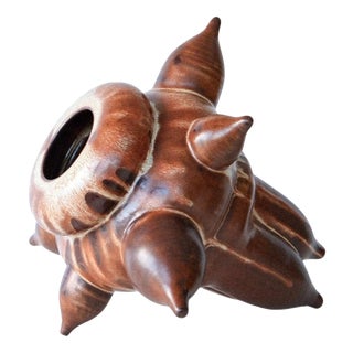 Orbitae Vase in Glazed Iron-Rich Stoneware by Robin Kerr For Sale