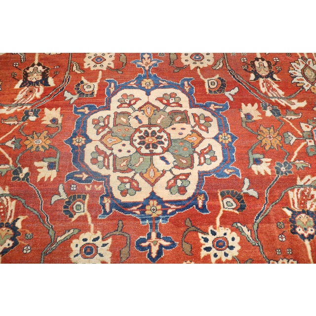 Antique Persian Mahal Sultanabad Rug - 11'2" x 13' For Sale - Image 12 of 12