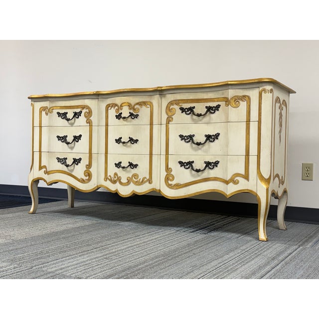 Wood John Widdicomb "Classic" French Provincial 9-Drawer Dresser For Sale - Image 7 of 9
