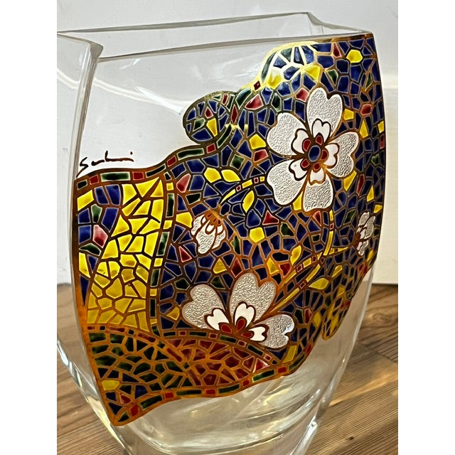 Vintage Mosaic Vase Signed For Sale - Image 12 of 15