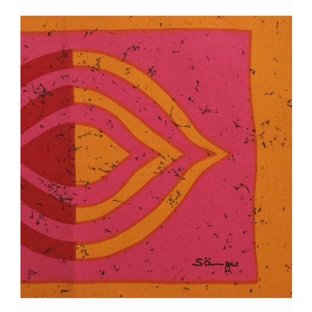 Mid-Century Modern Mid-Century German Pop Art Screen-Printed Wall Hanging by Traute Sänger, 1970s For Sale - Image 3 of 4
