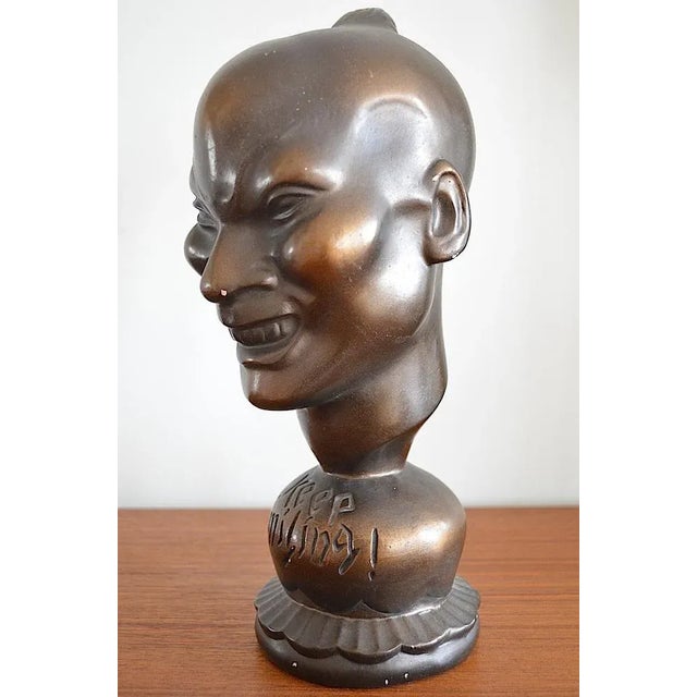 Mid-Century Modern Mid-Century Ceramic Head, 1950s For Sale - Image 3 of 12