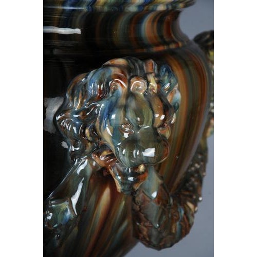 French Majolica Flower Vase by Clement Massier For Sale - Image 13 of 17