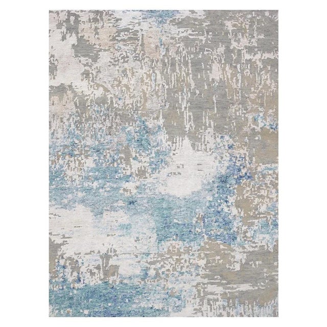 Modern Pasargad Home Modern Cream Area Rug, 9' 1'' X 11'10'' For Sale - Image 3 of 5