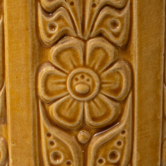 Ceramic 1960s German W. Germany Mid-Century Modern Yellow Mustard Ceramic Vase For Sale - Image 7 of 18