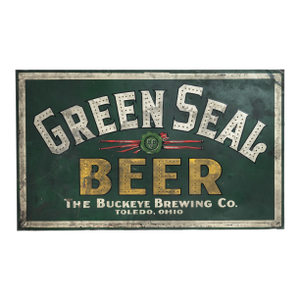 Rare Pre-Prohibition Green Seal Beer Lighted Tin Sign