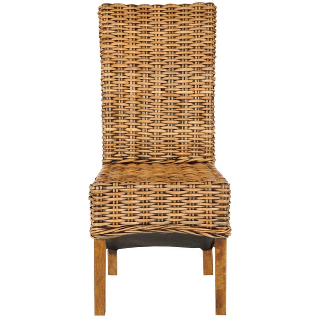 A new take on the classic wicker seating, the beautifully woven rattan of the transitional side Chair is crafted of...