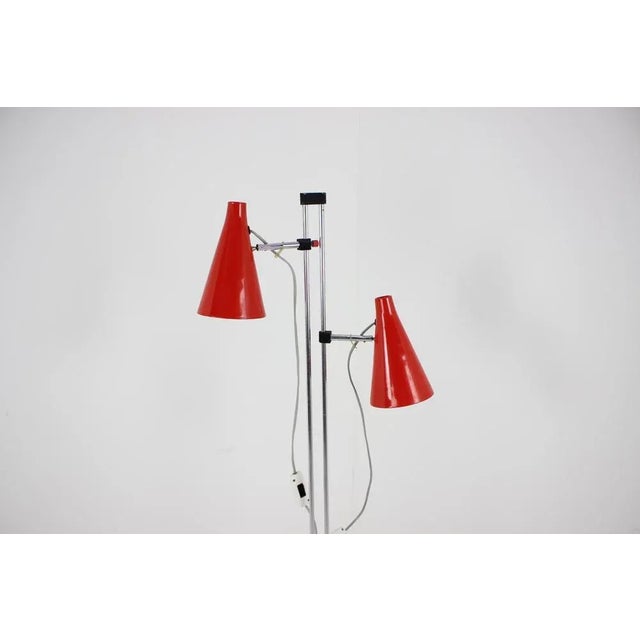 Made in Czechoslovakia. Made of lacquered metal, chrome 2xE27 or E26 socket. Re-polished. Fully Functional. Original...