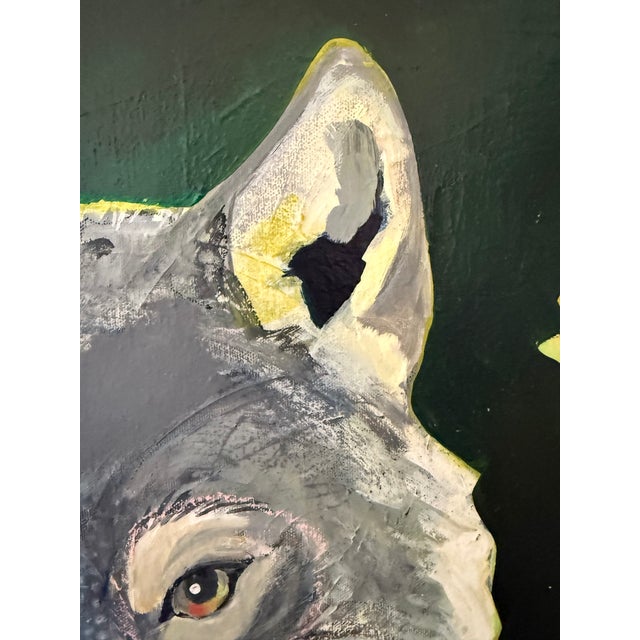 This wolf is eating flowers. It is something that wolves really do in the Springtime. I used many layers of acrylic paint...