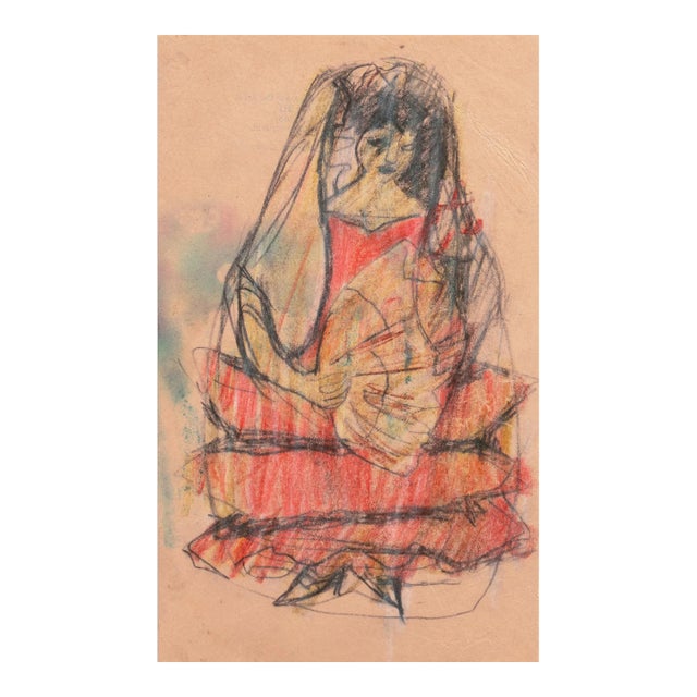 'Flamenco Dancer' by Victor Di Gesu, Paris, Louvre, Académie Chaumière, Los Angeles County Museum of Art, San Francisco Art Association, California For Sale