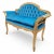 Textile Antique French Regency Gold Gilded Tufted Back Bench Newly Reupholstered For Sale - Image 7 of 7