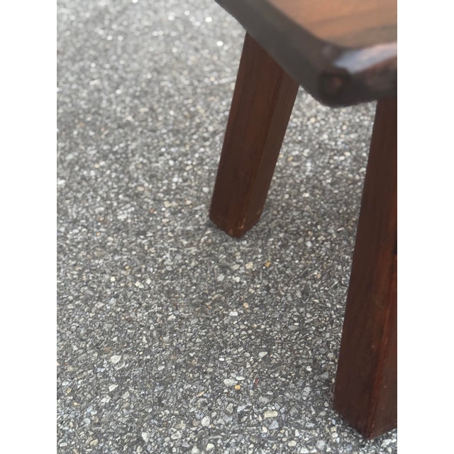 Wood Late 20th Century Rustic Live Edge Solid Wood Bench With Splayed Legs For Sale - Image 7 of 9