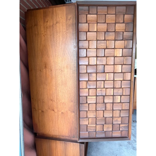 1970s Tobago Brutalist Walnut Armoire / Wardrobe Cabinet For Sale - Image 11 of 14