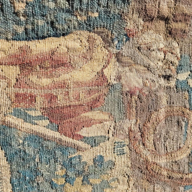 Gallant Procession Wool Tapestry, 18th Century For Sale - Image 10 of 18