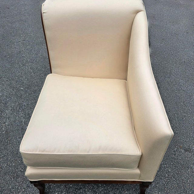Mid 20th Century Pair of Federal Revival Mahogany Swan-Arm Armchairs With Neoclassical Rosette Details, Mid-20th Century For Sale - Image 5 of 15