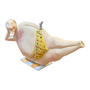 1990s Signed Steven McGovern Whimsical Figurative Pottery Teapot