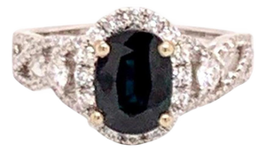 Diamond Sapphire Ring 6.5 18k Gold 2.62 TCW Women Certified