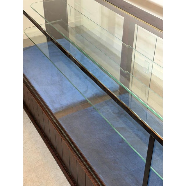 Mahogany Shop Display Cabinet with Sliding Glass Doors For Sale - Image 6 of 16