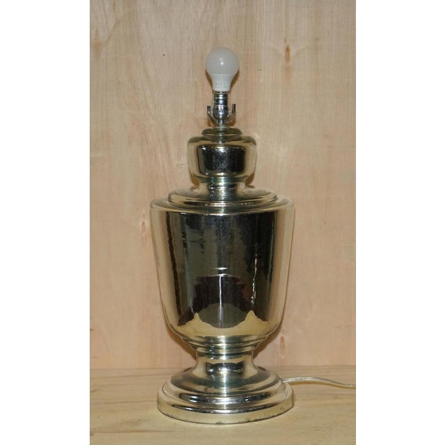 Large Vintage Mirrored Glass Tables Lamps, Set of 2 For Sale - Image 17 of 18