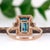 6.6Ct Blue Zircon Diamond Halo Ring in Solid 14k Gold – Emerald Cut, 10x7mm, Size 6.75 For Sale In Columbus - Image 6 of 7