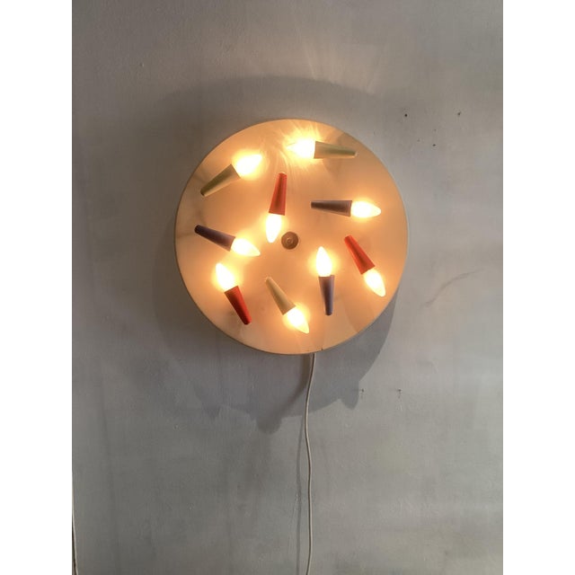 Blue Vintage Italian Ceiling Light, 1960 For Sale - Image 8 of 8