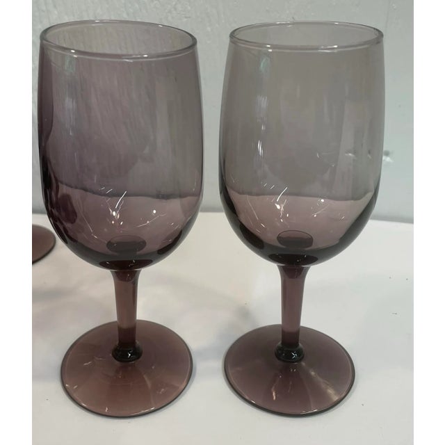 Mid 20th Century Vintage Amethyst Wine Glasses - Set of 24 For Sale - Image 5 of 6