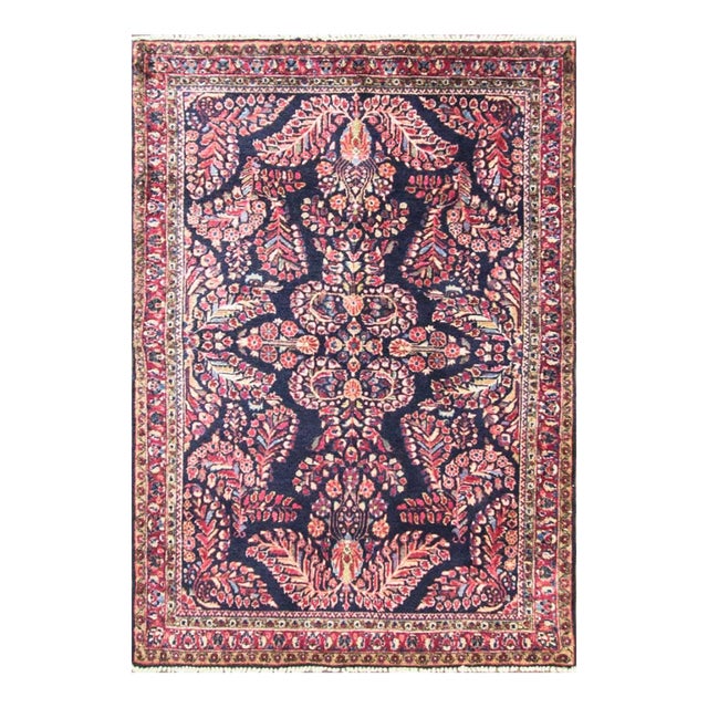 Antique Persian Mohajeran Sarouk Rug, 3'5" X 4'11" For Sale