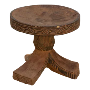Vintage African Igbo Round Tripod Stool