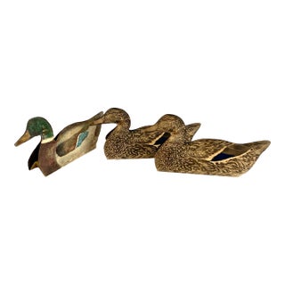 1940s Fiberboard Duck Decoys - Set of 3 For Sale
