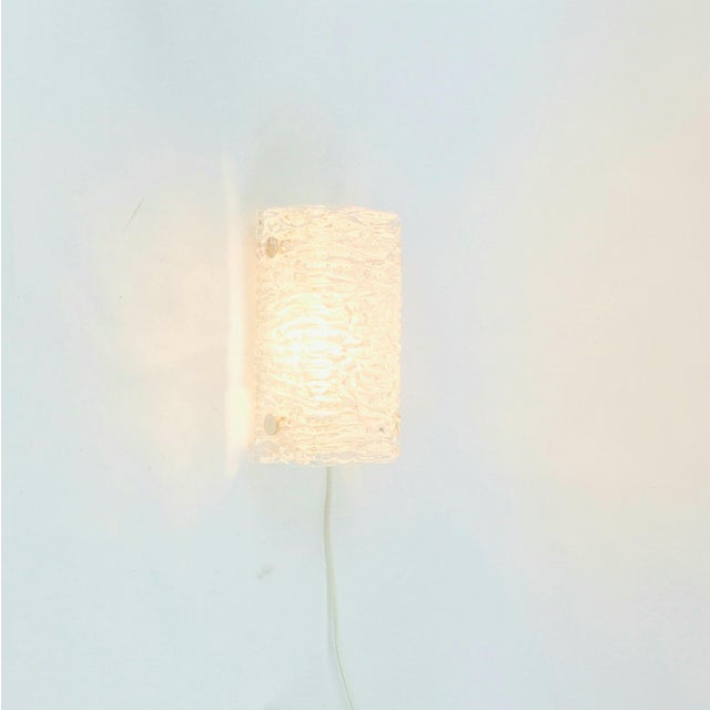 Mid-Century Modern Mid-Century Modern Murano Ice Glass Wall Lights from Kaiser Leuchten, Germany, 1960s, Set of 2 For Sale - Image 3 of 11