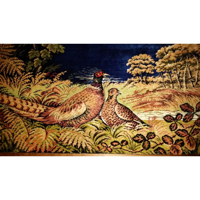 Vintage Pheasant Framed Rug Wall Art Chairish
