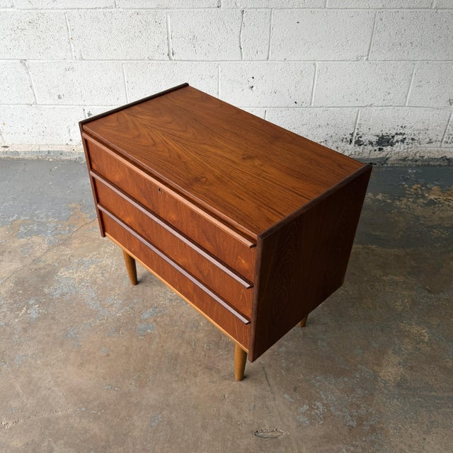 Mid-Century Modern Vintage Danish Mid Century Modern Teak Six-Drawer Chest of Drawers Commode, Circa 1960s For Sale - Image 3 of 6