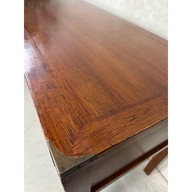 Campaign-Style Desk in Oak, 1990s For Sale - Image 9 of 12