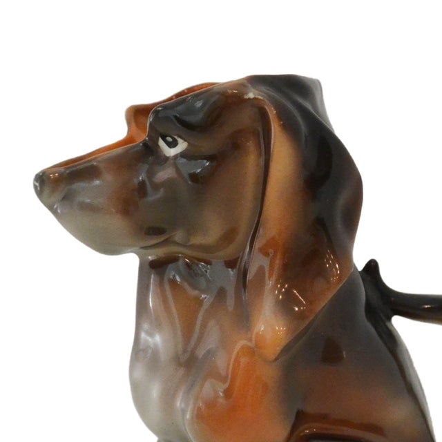 Figurative Antique Royal Bayreuth Figural Dachshund Porcelain Creamer, C. 1902-1920s For Sale - Image 3 of 9