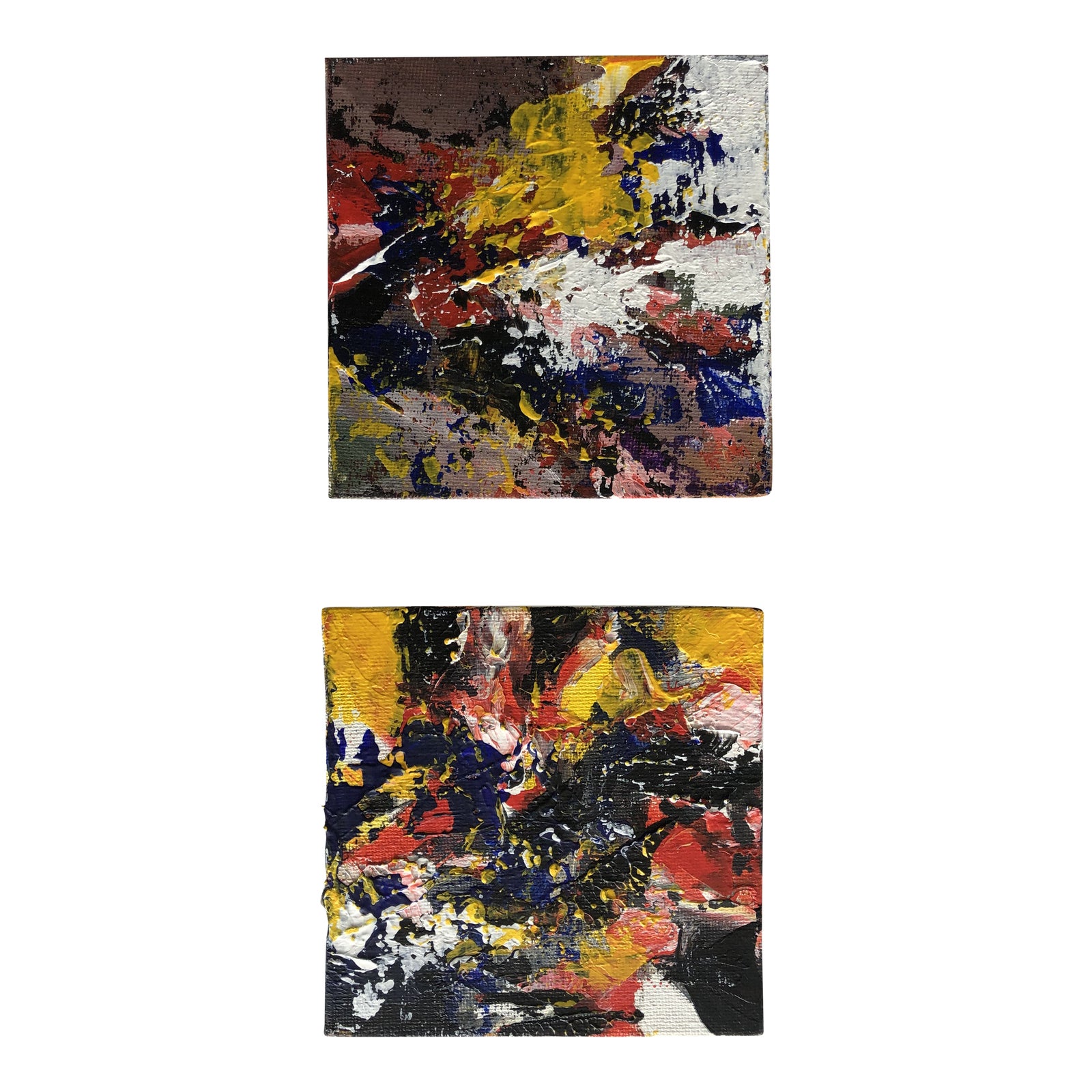 Contemporary Nancy Smith Miniature Acrylic Abstract Paintings A