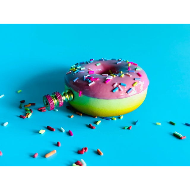 Donut Lamp Finial on Brass Hardware For Sale - Image 4 of 6