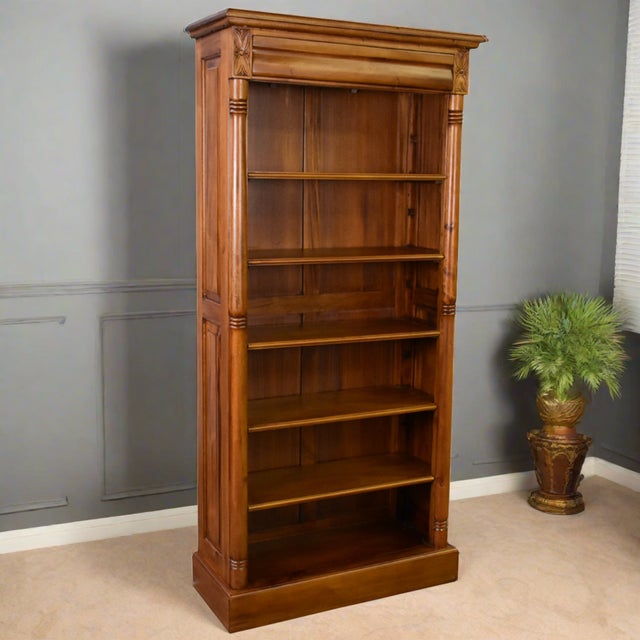 Legacy Open Bookcase - Light Brown Walnut For Sale - Image 9 of 10
